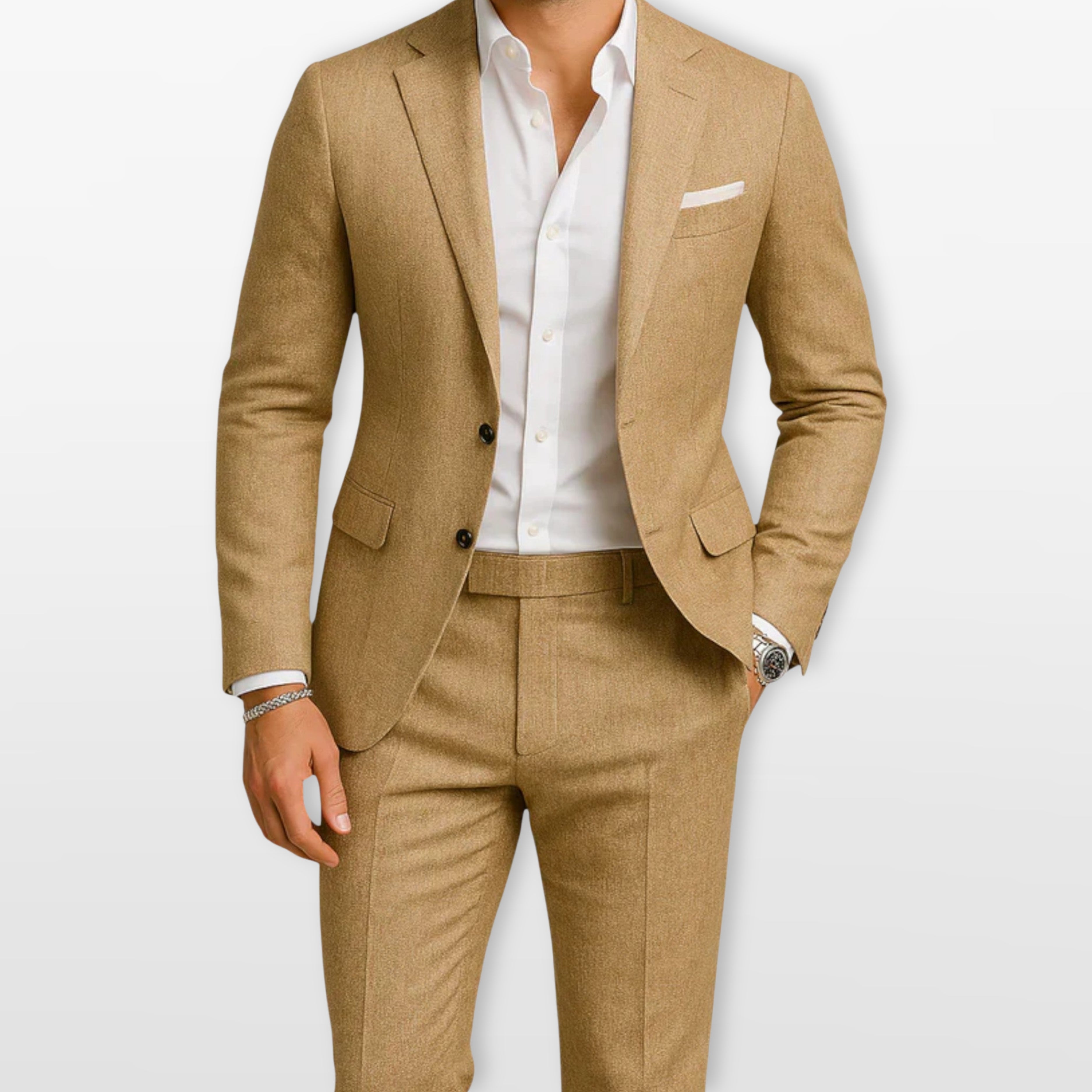 Garnitur Slim Fit Elegancki Dwuczęściowy Męski