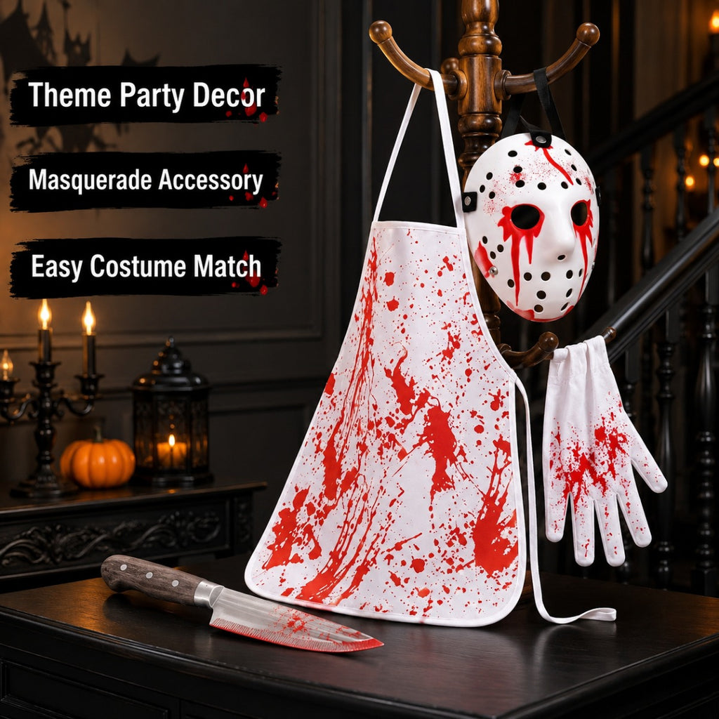 Kostium Rzeźnika Halloween z Fartuchem Męski