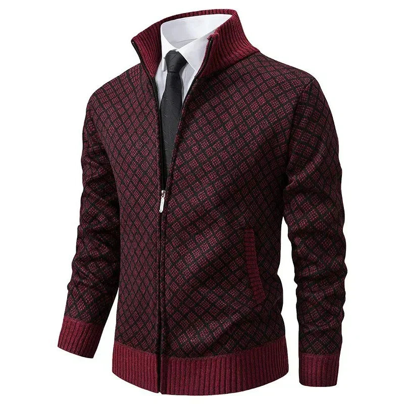 Elegancki Sweter Rozpinany na Zamek Męski