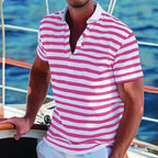 Koszulka Polo W Paski Casual Męska