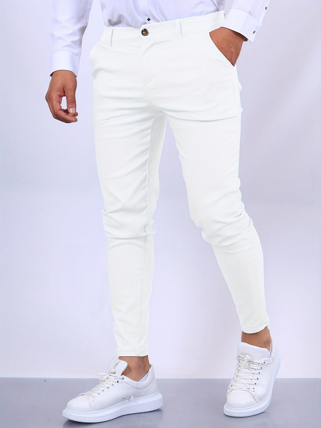 Slim fit elegantní kalhoty pánské