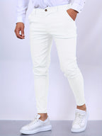 Slim fit elegantní kalhoty pánské