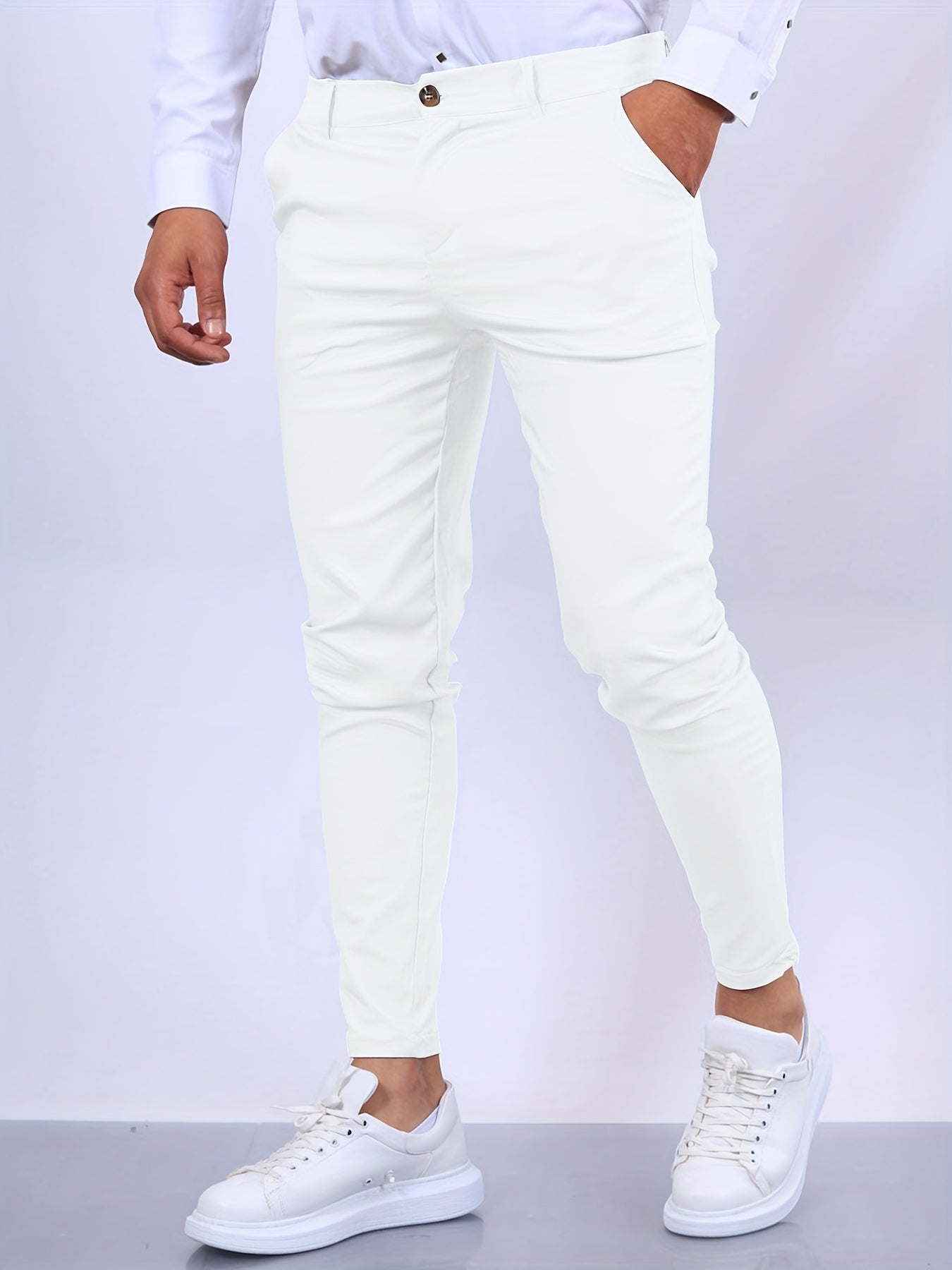 Slim fit elegantní kalhoty pánské