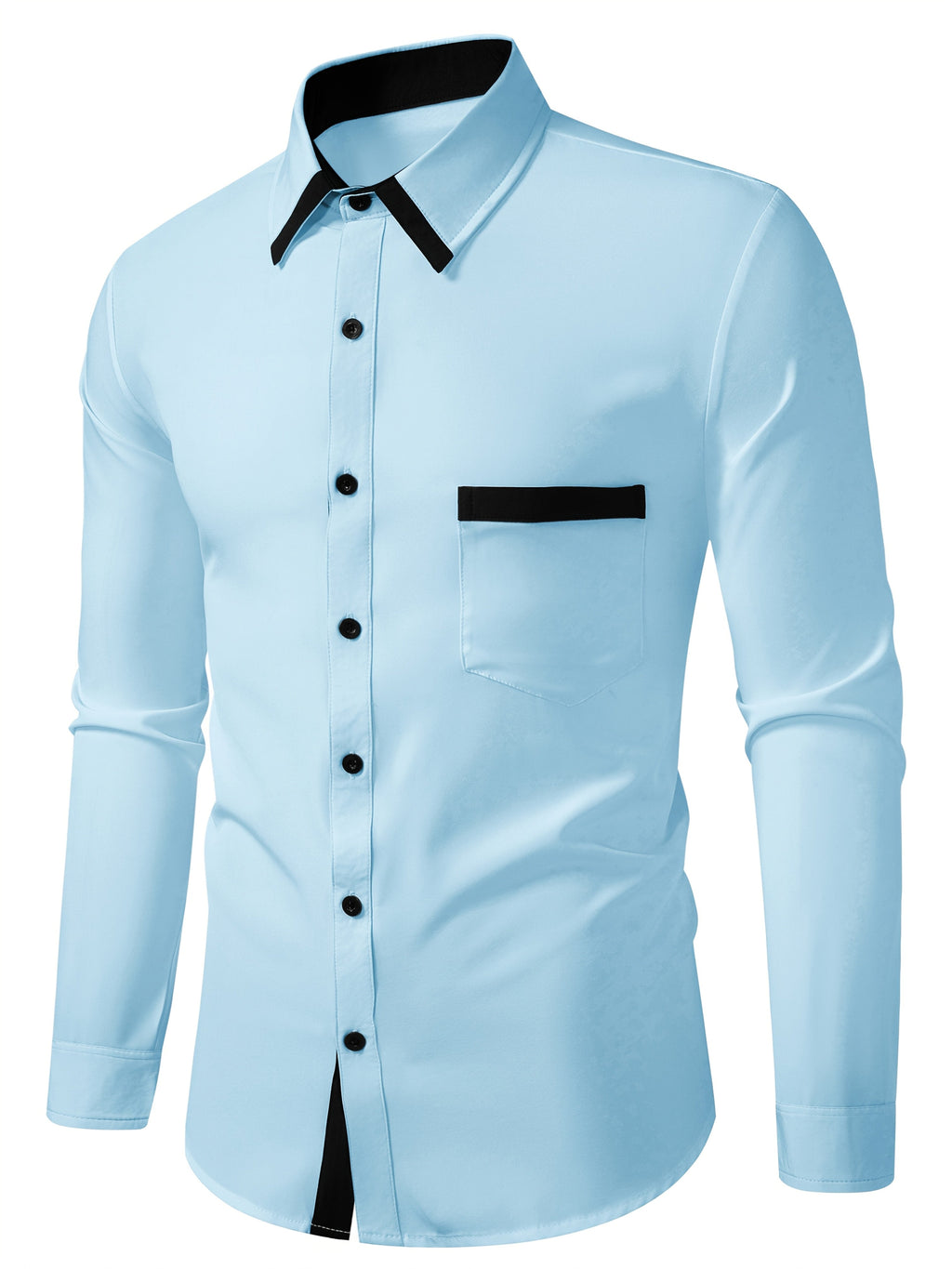 Camicia da uomo con finiture a contrasto e colletto