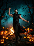 Kostium Wampira Halloween z Wysokim Kołnierzem Męski