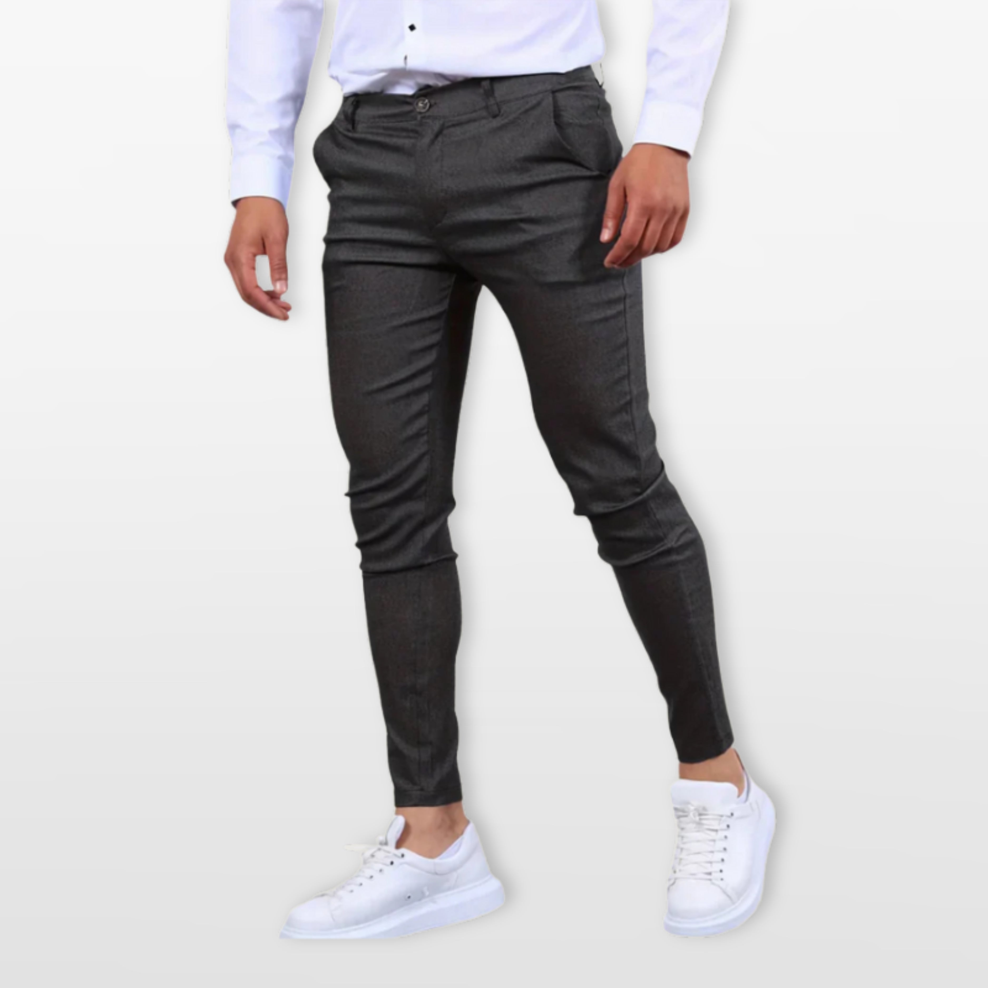 Męskie Ppodnie Slim Eleganckie Dopasowane Stylowe