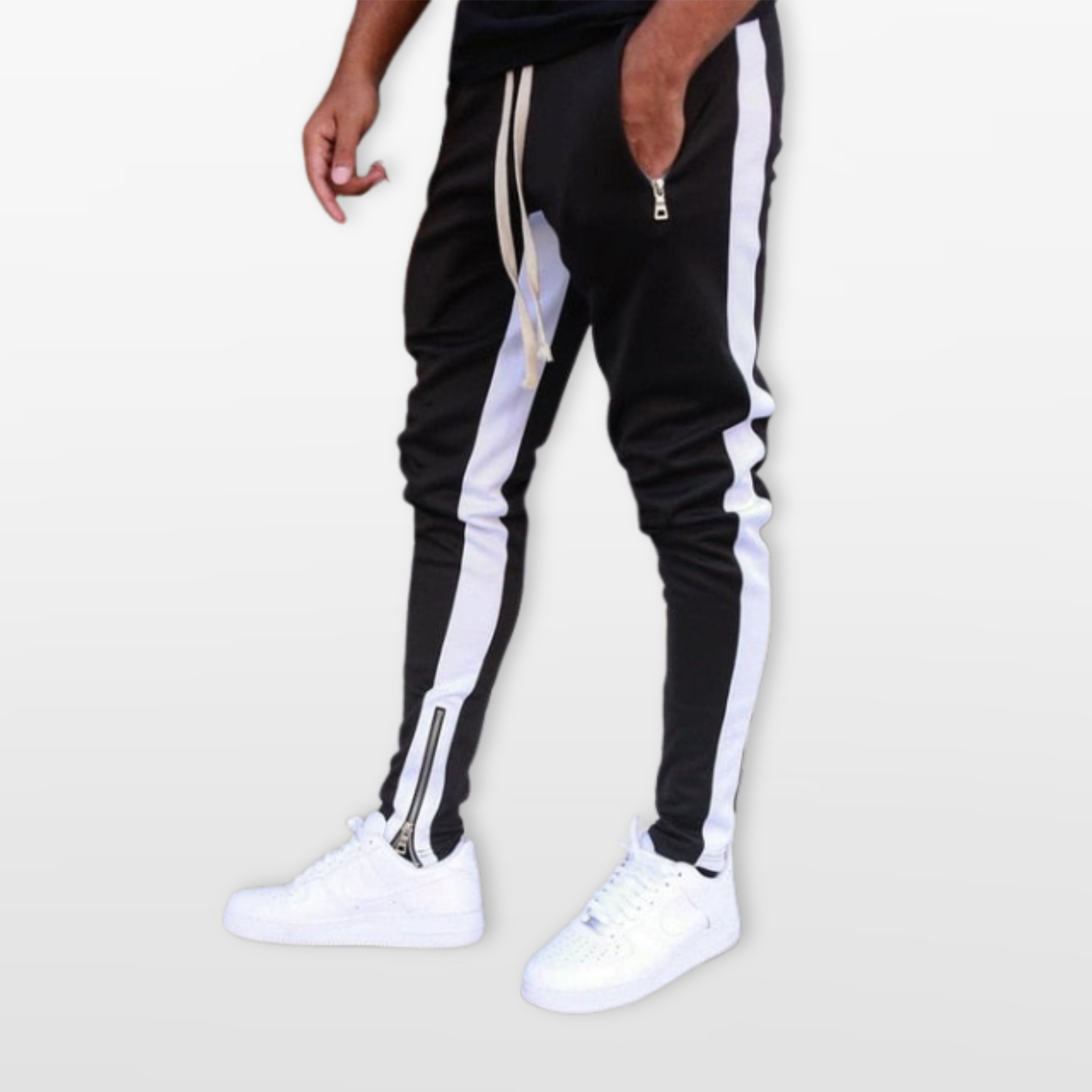 Męskie Spodnie Joggery Slim W Paski