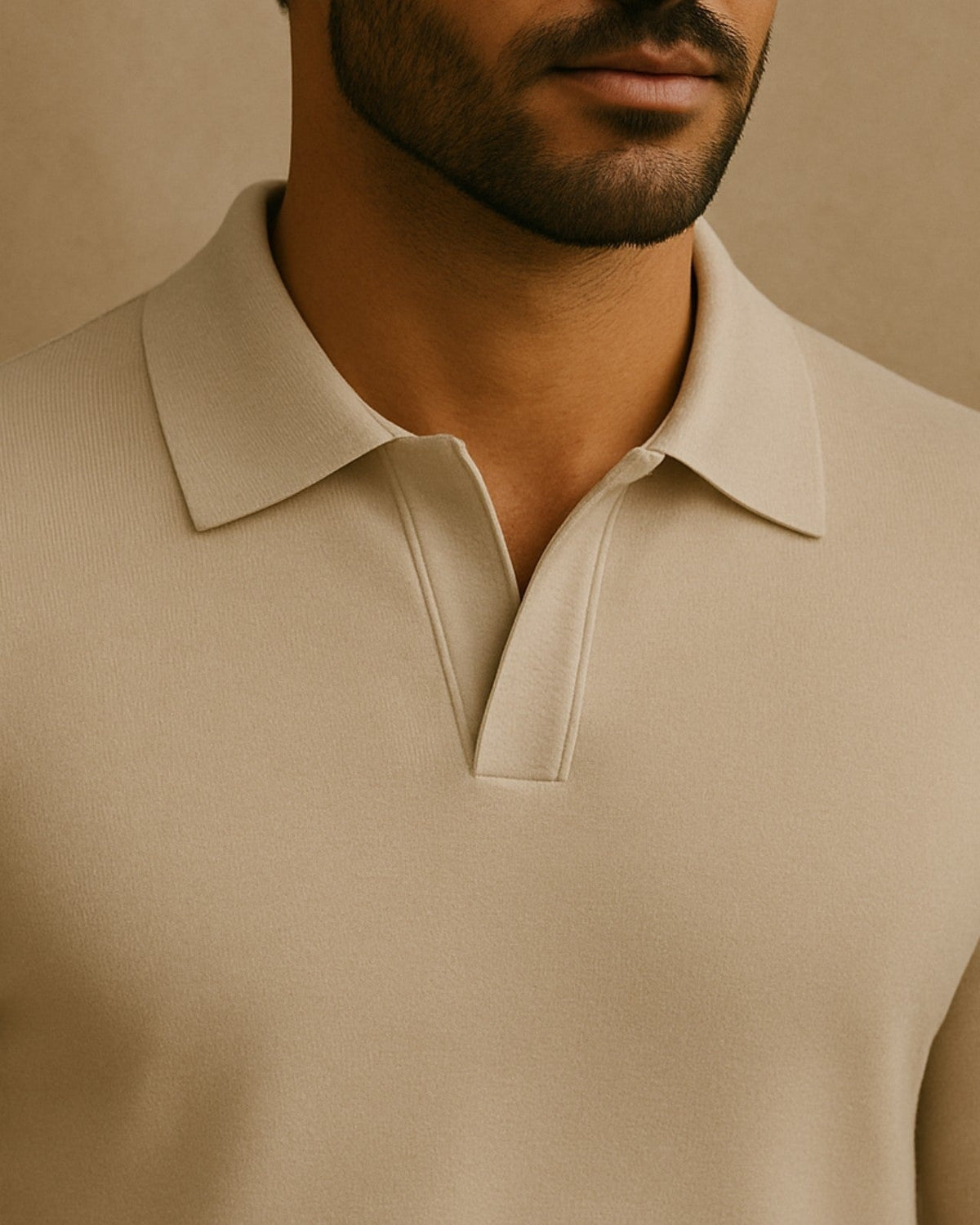 Sweter Dzianinowy z Kołnierzykiem Polo Męski