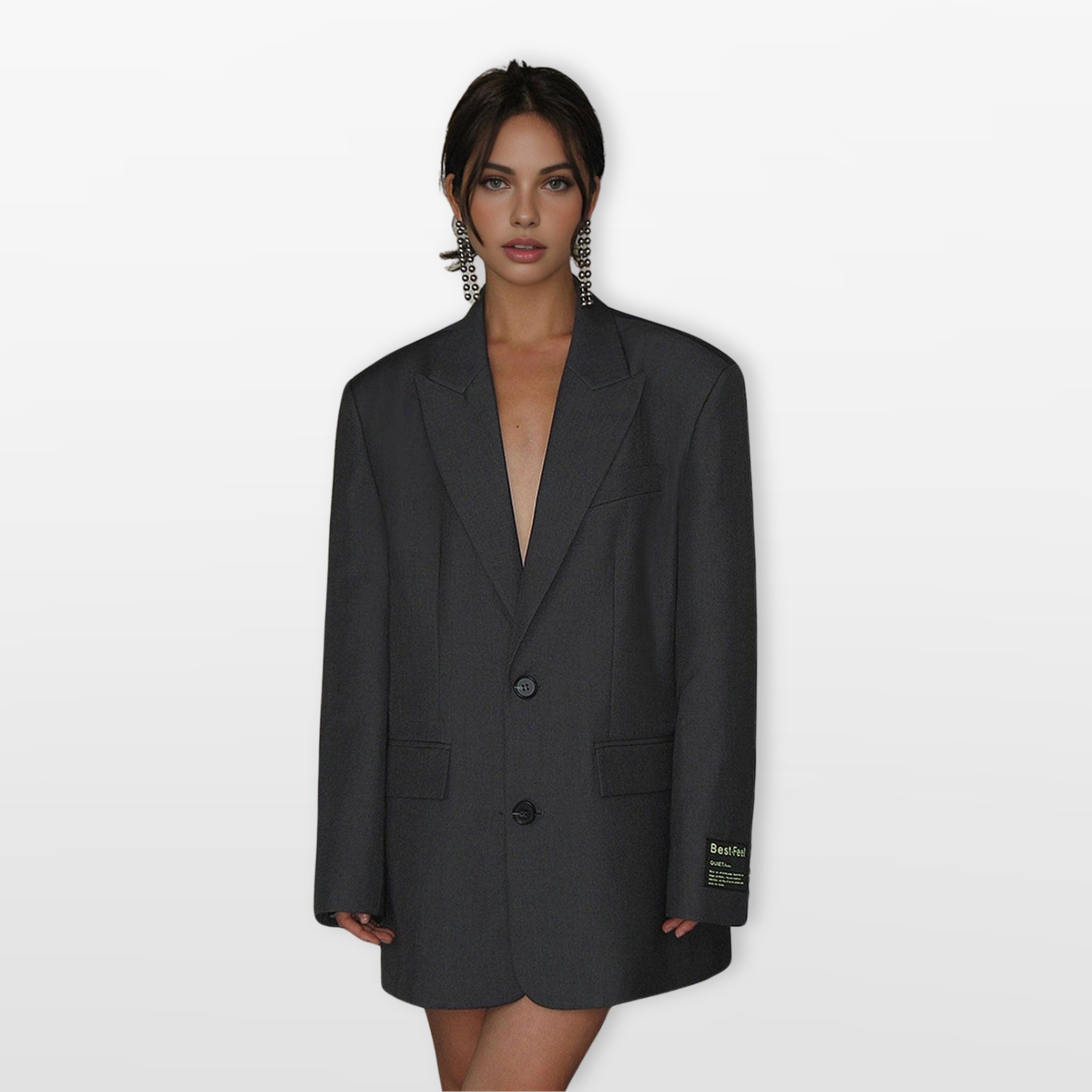 Marynarka Oversize Elegancka Luźna Damskie