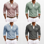 Męska Koszulka Polo Slim Fit z Długim Rękawem