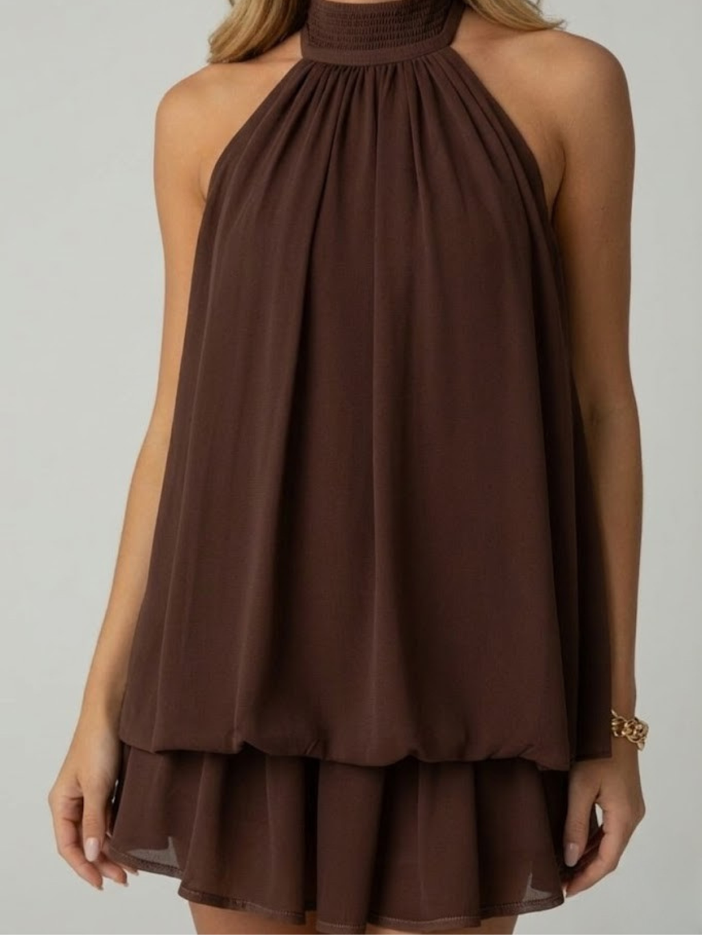 Zwiewna Sukienka Mini Halter Damska
