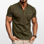 T-Shirt Henley Slim Fit Męski