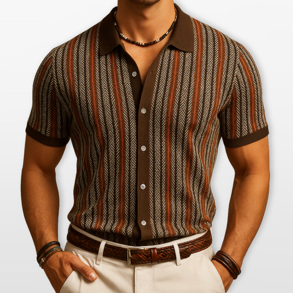 Polo Wzorzyste Slim Fit Męskie