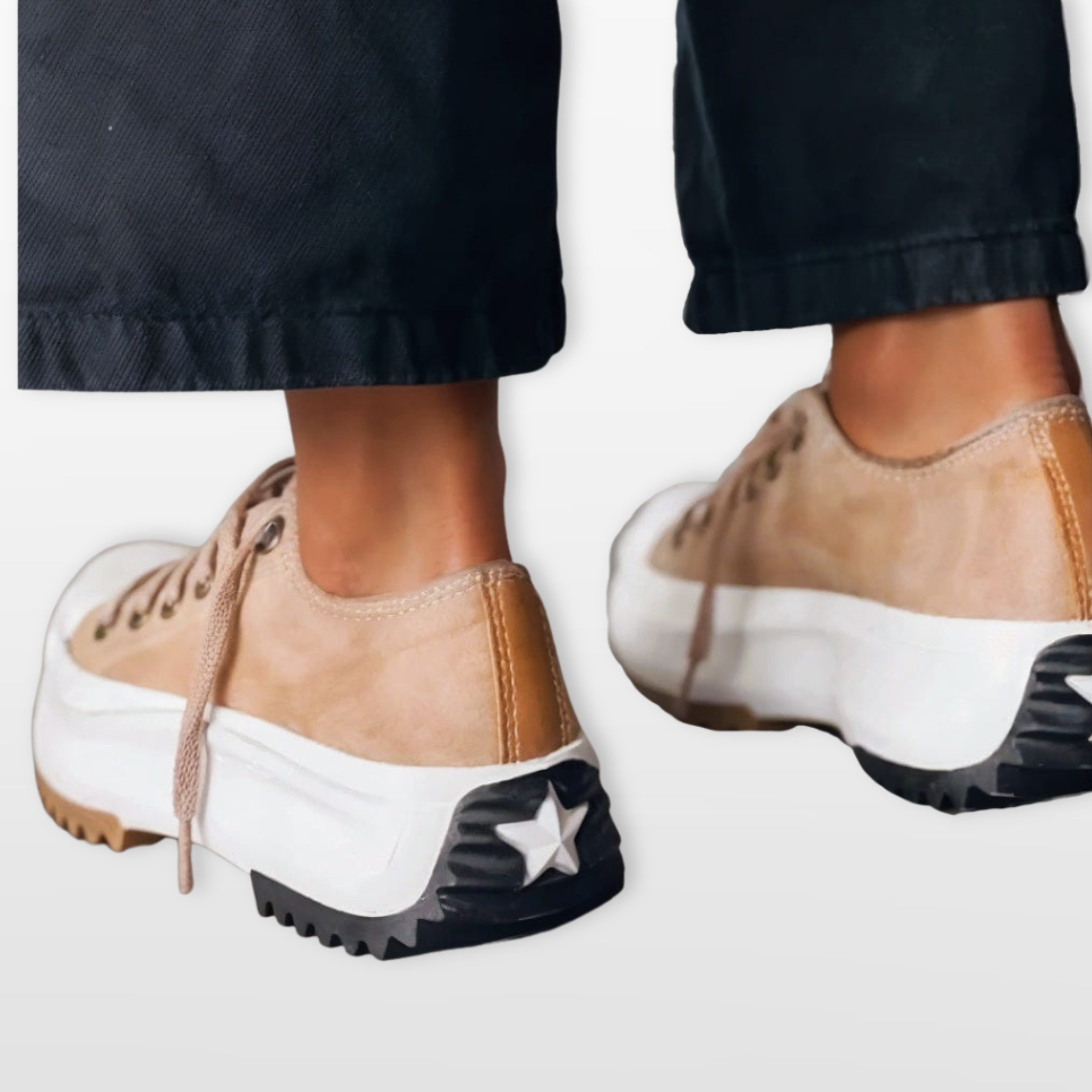 Damskie Sneakersy Na Platformie Sznurowane