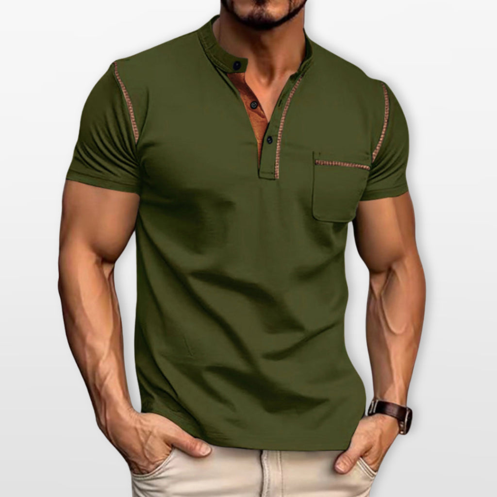 Męska Koszulka Polo Dopasowana Styl Henley