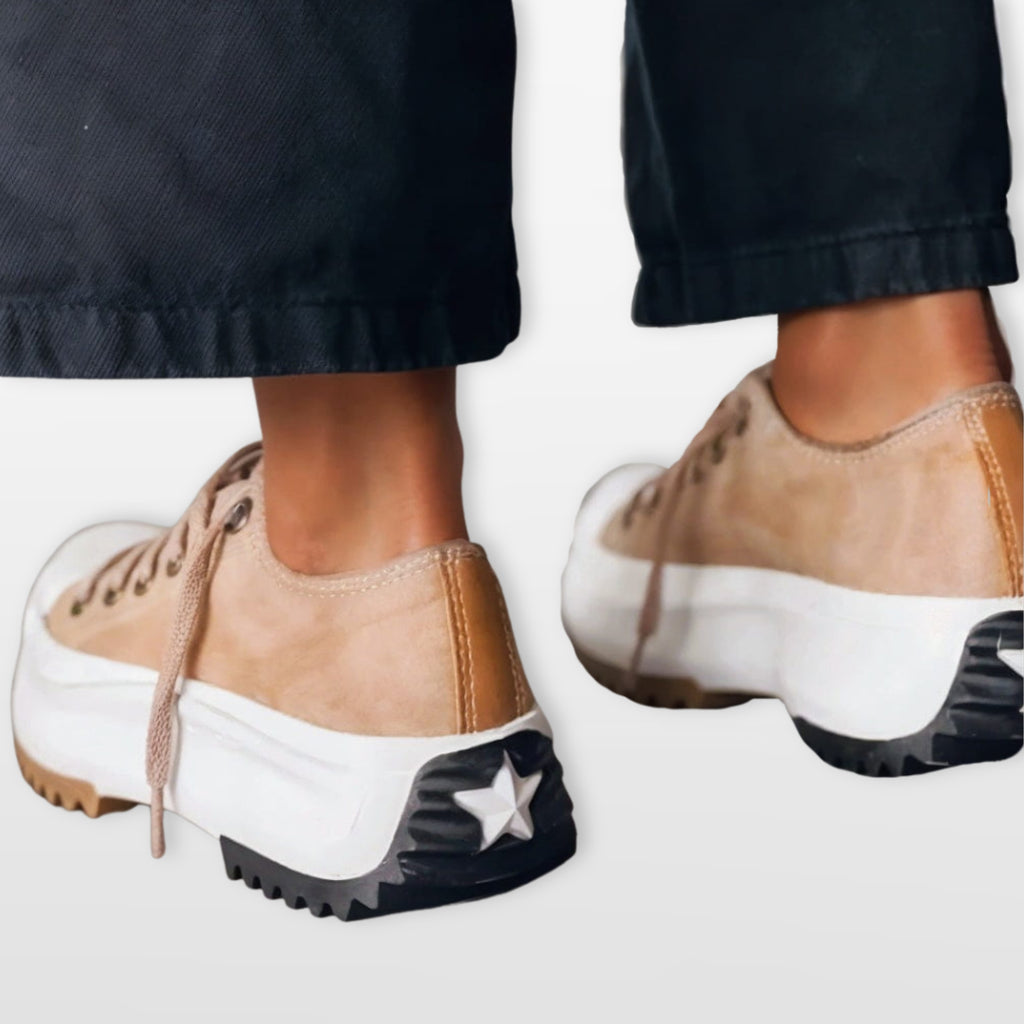 Sneakersy Platformowe Sznurowane Damskie