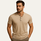 Pánské tričko Henley s krátkým rukávem