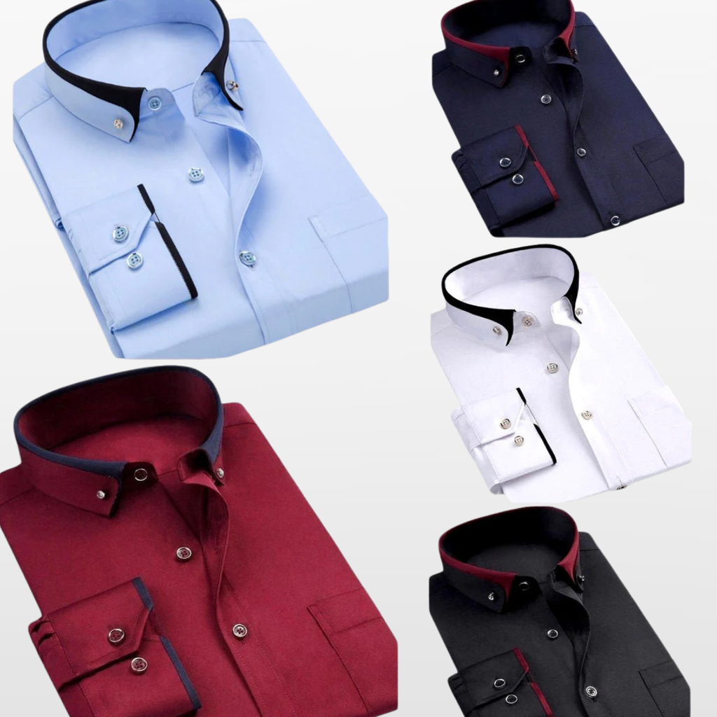 Męska Elegancka Koszula Formalna Slim Fit