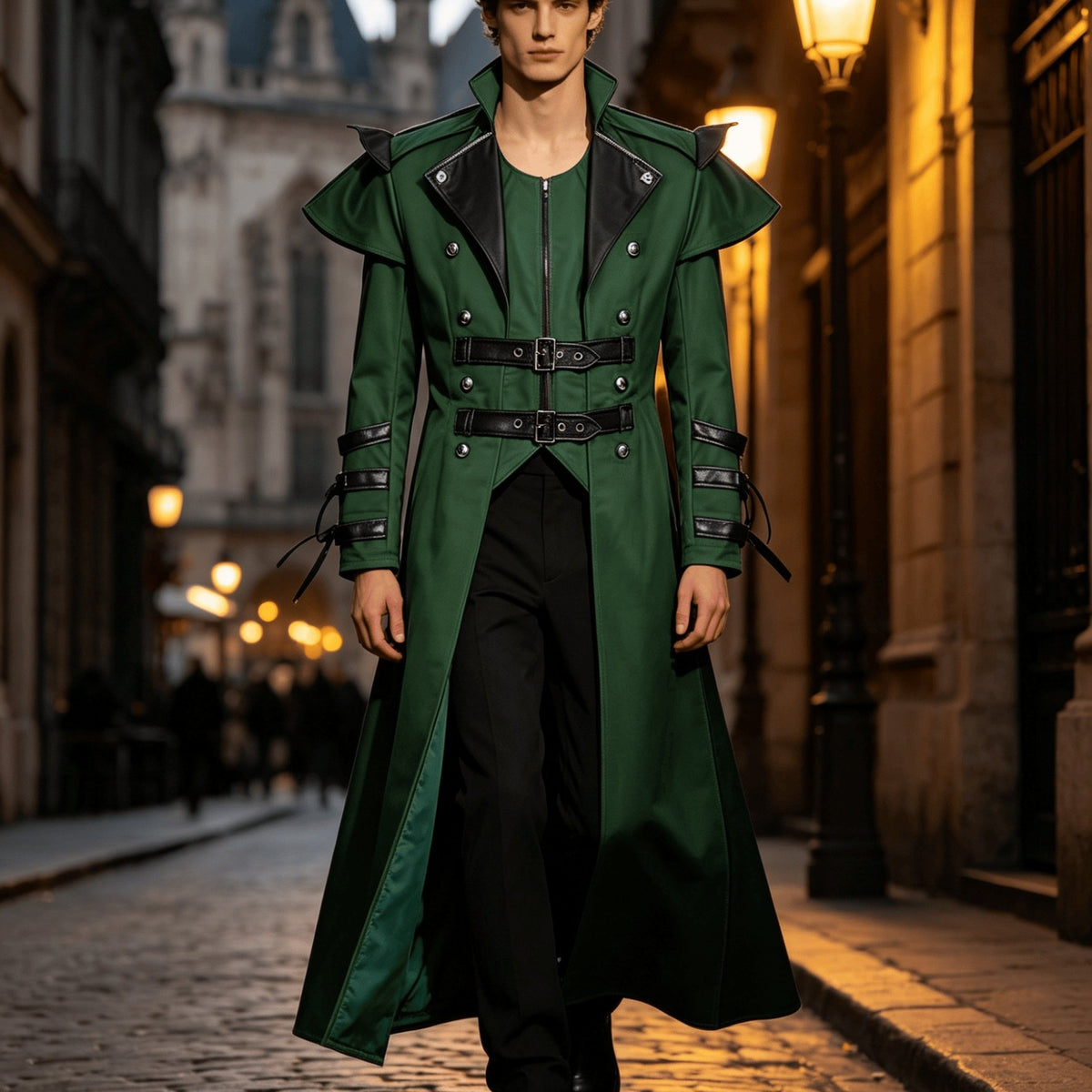 Men's Steampunk Halloween Jacket with Collar