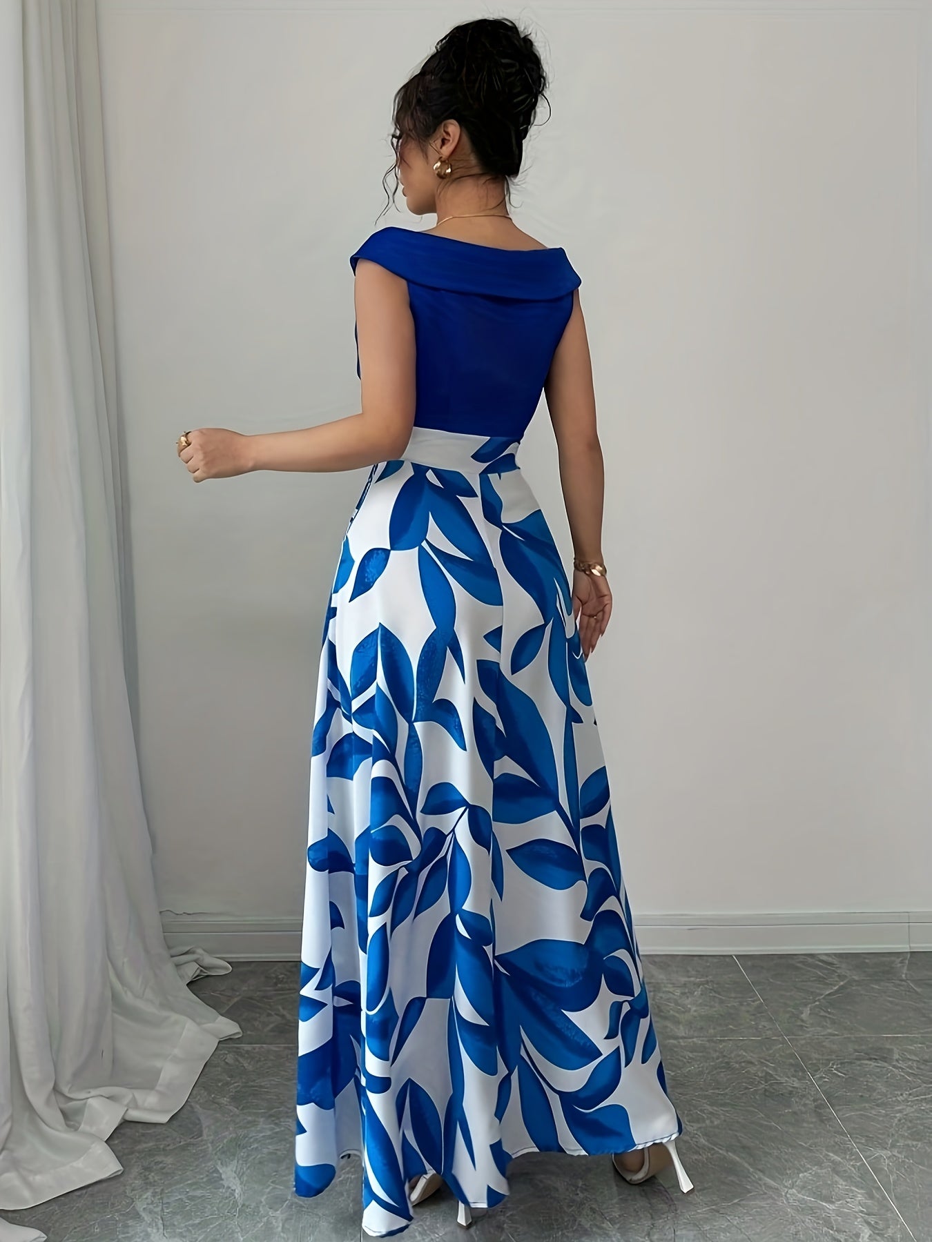 Sukienka Maxi Wzorzysta Elegancka Damska