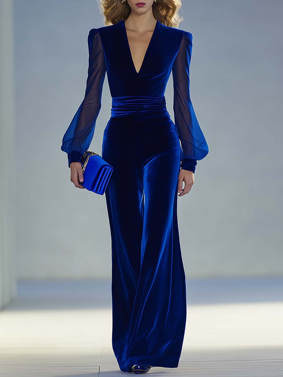 Elegant jumpsuit til damer med V-udskæring
