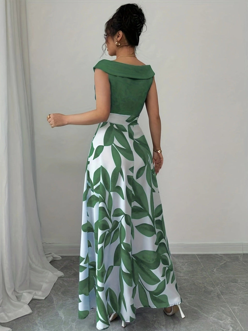 Sukienka Maxi Wzorzysta Elegancka Damska