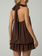 Zwiewna Sukienka Mini Halter Damska