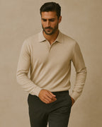 Sweter Dzianinowy z Kołnierzykiem Polo Męski