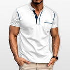 T-Shirt Henley Slim Fit Męski