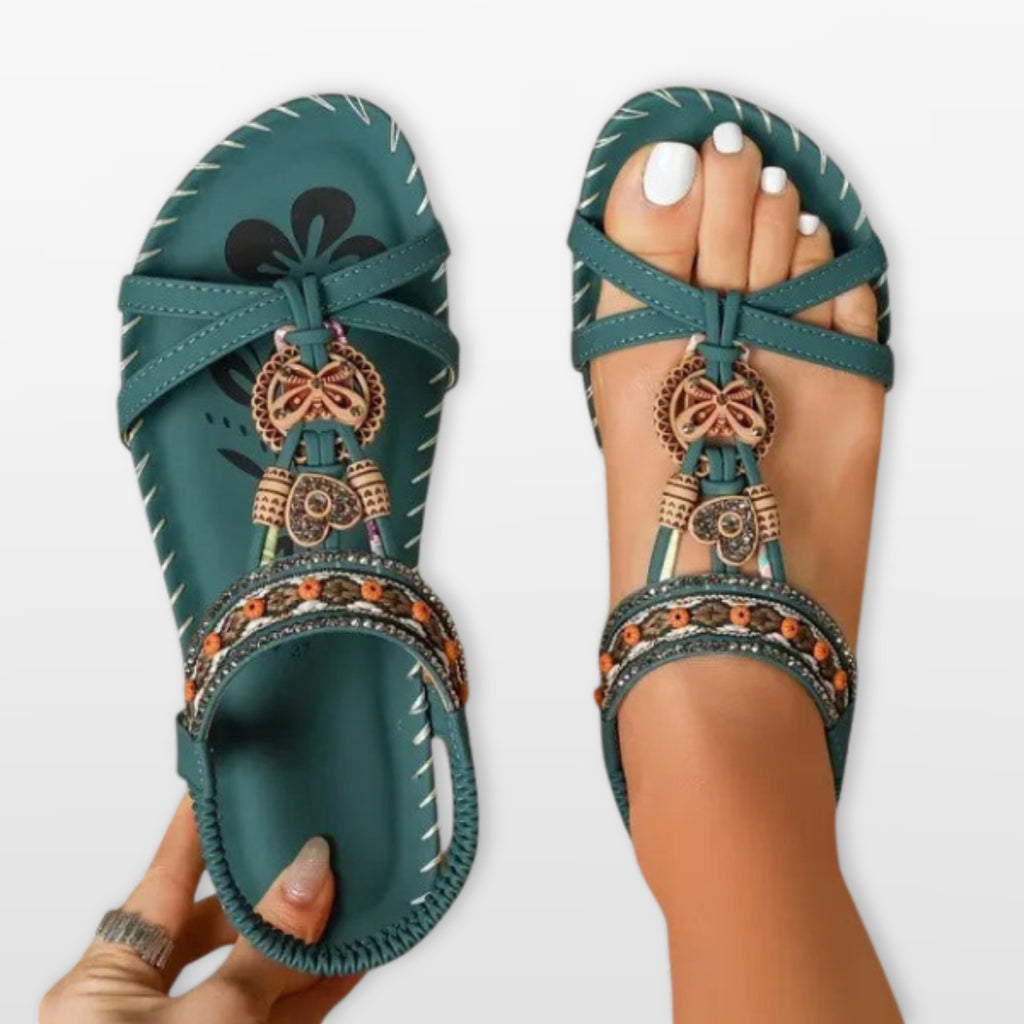 Damskie Sandały Płaskie Boho