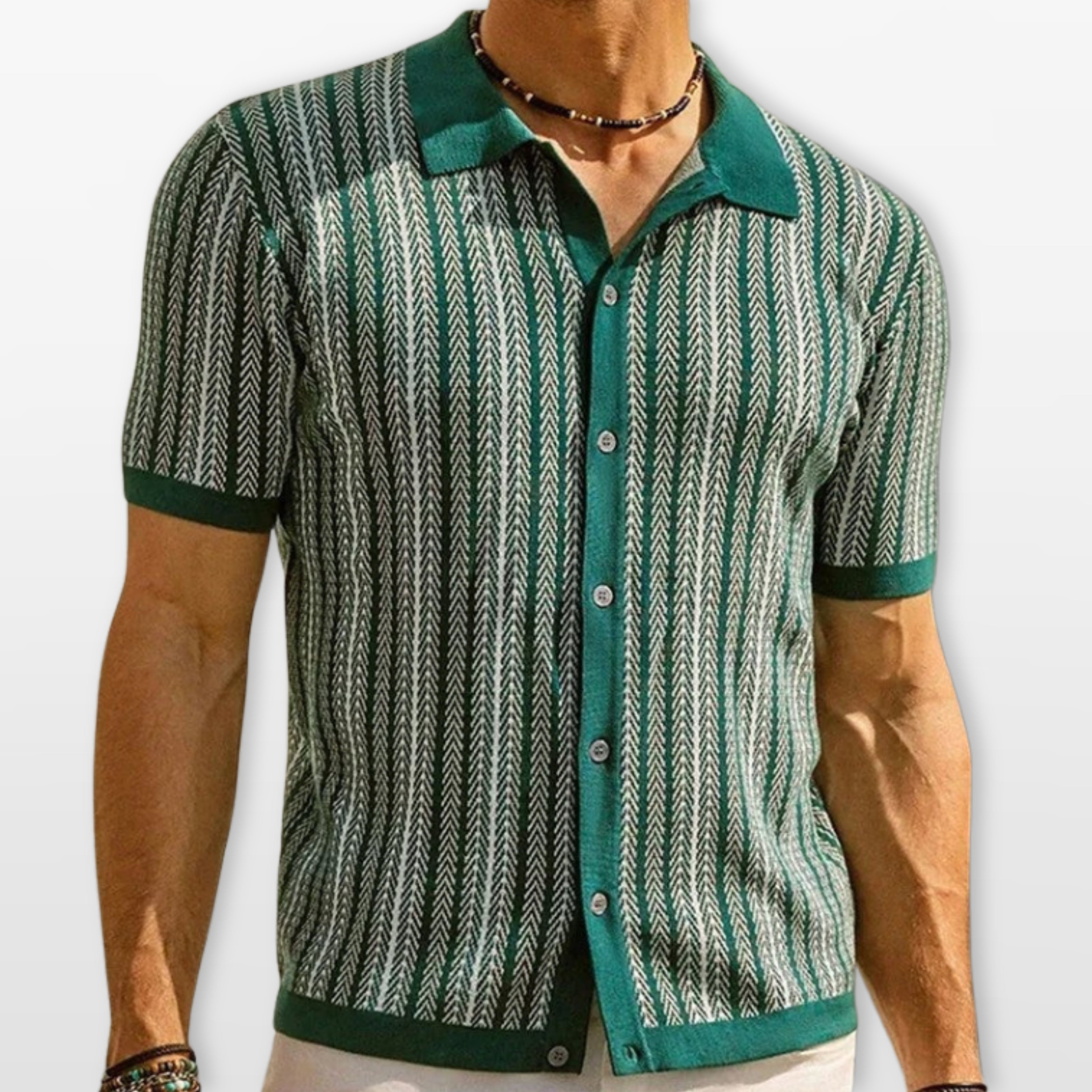 Polo Wzorzyste Slim Fit Męskie