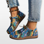 Buty Patchwork Kolorowe Na Platformie Damskie