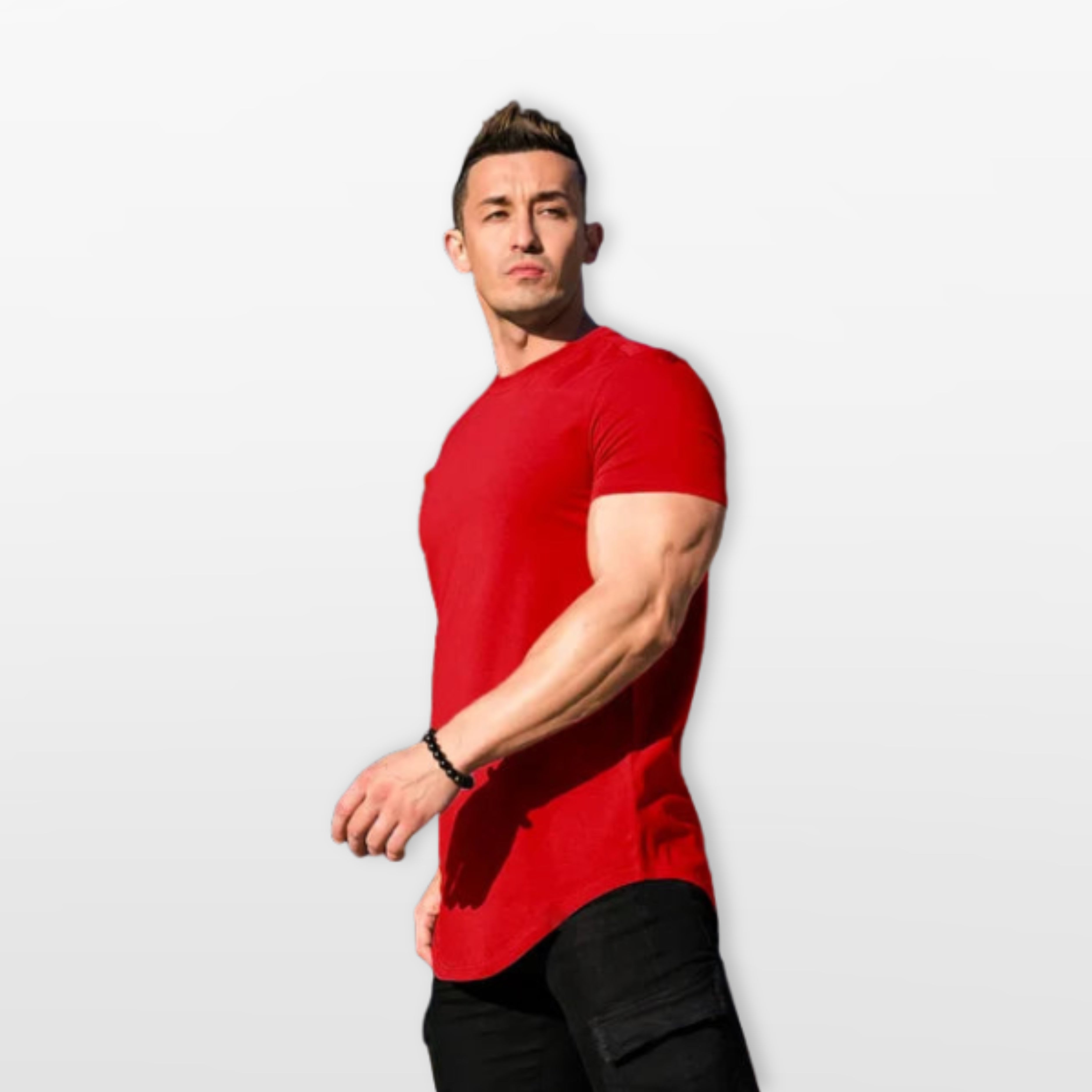 T-Shirt Slim Fit Ze Streczem Oddychający Męski