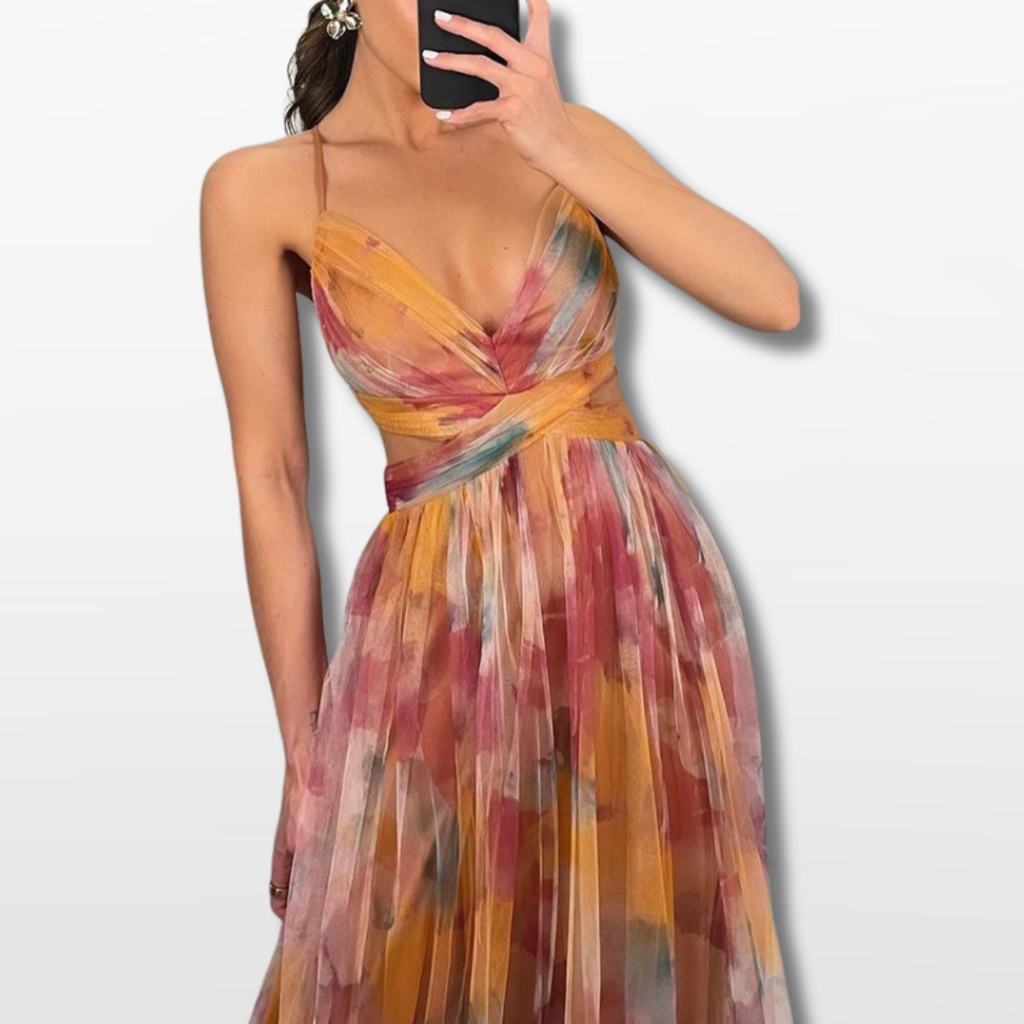 Damska Sukienka Maxi w Kwiaty