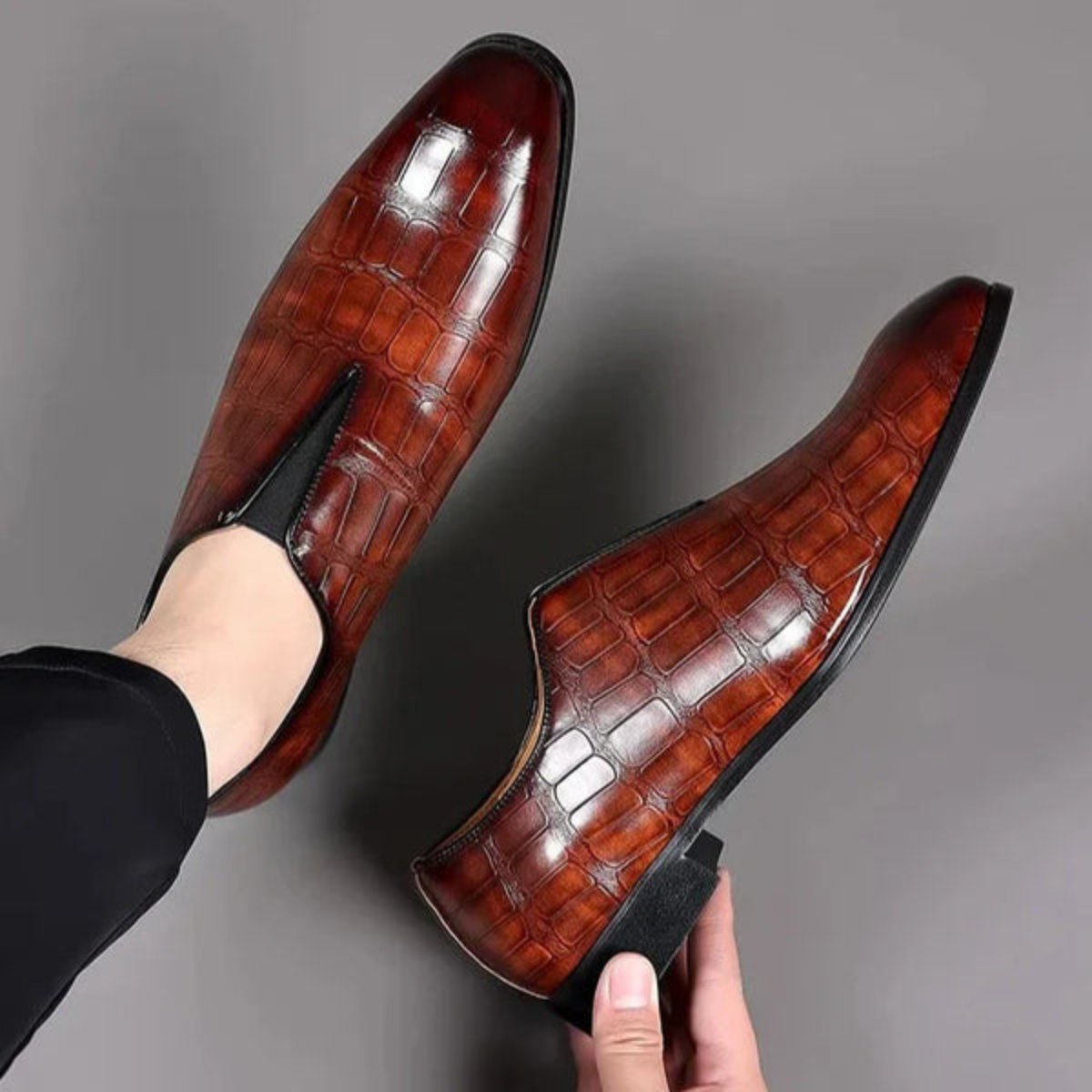 Męskie Buty Wizytowe Wsuwane Eleganckie Premium