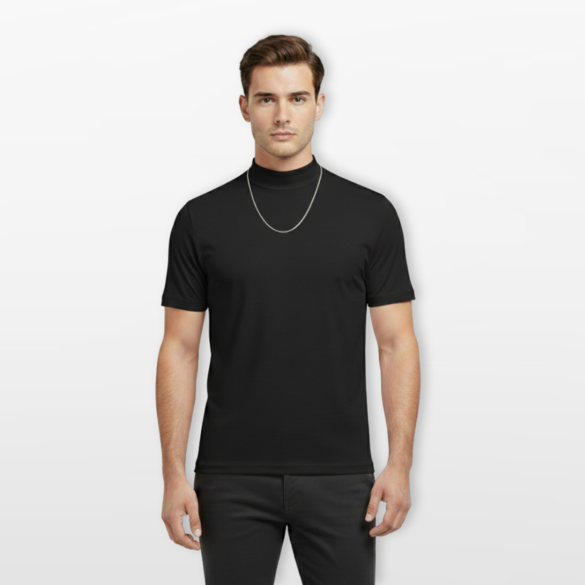 Męski T Shirt z Golfem Dopasowany
