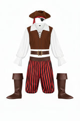 Halloween-piratkostume til mænd med snørehals