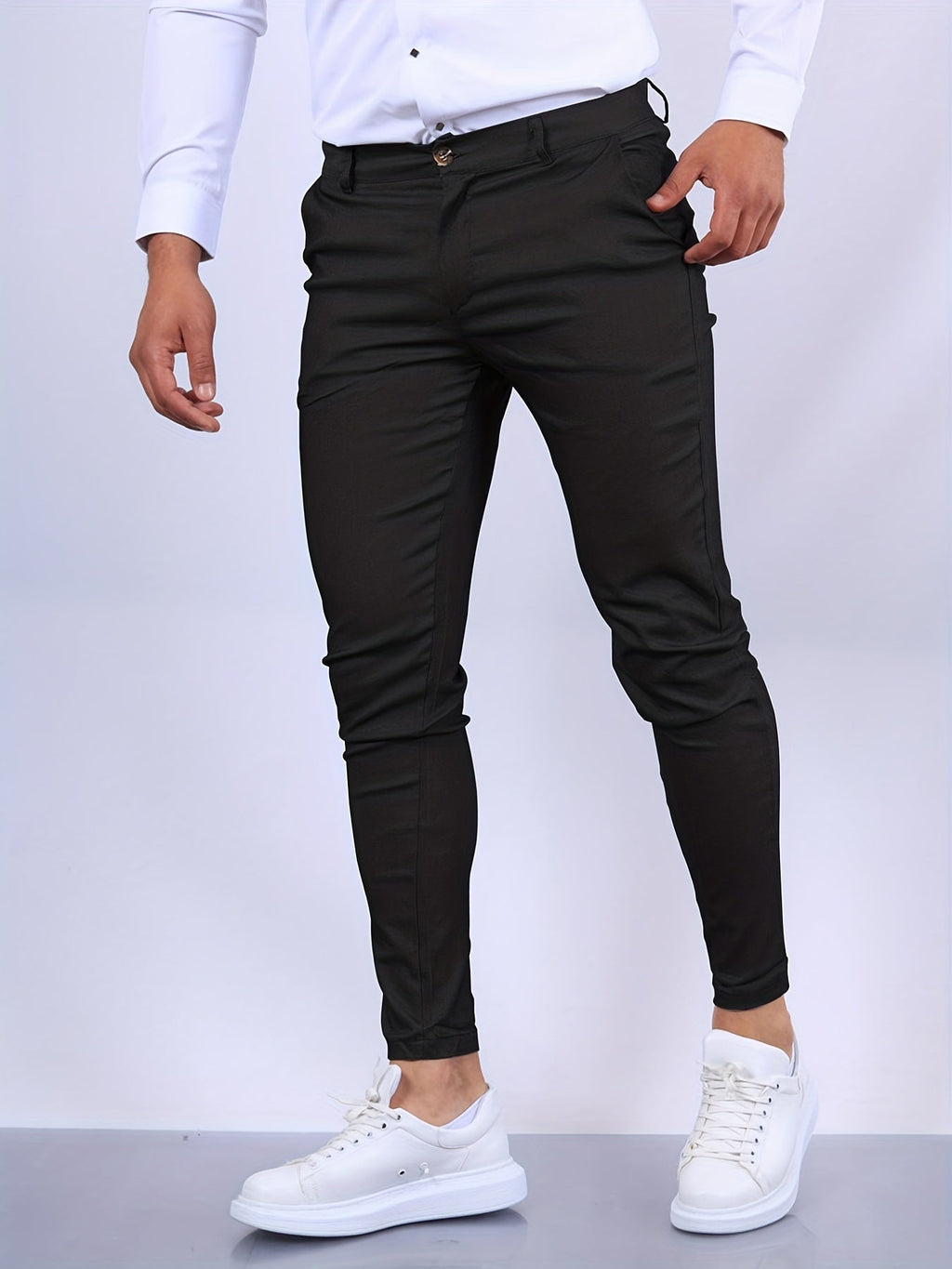 Slim fit elegantní kalhoty pánské
