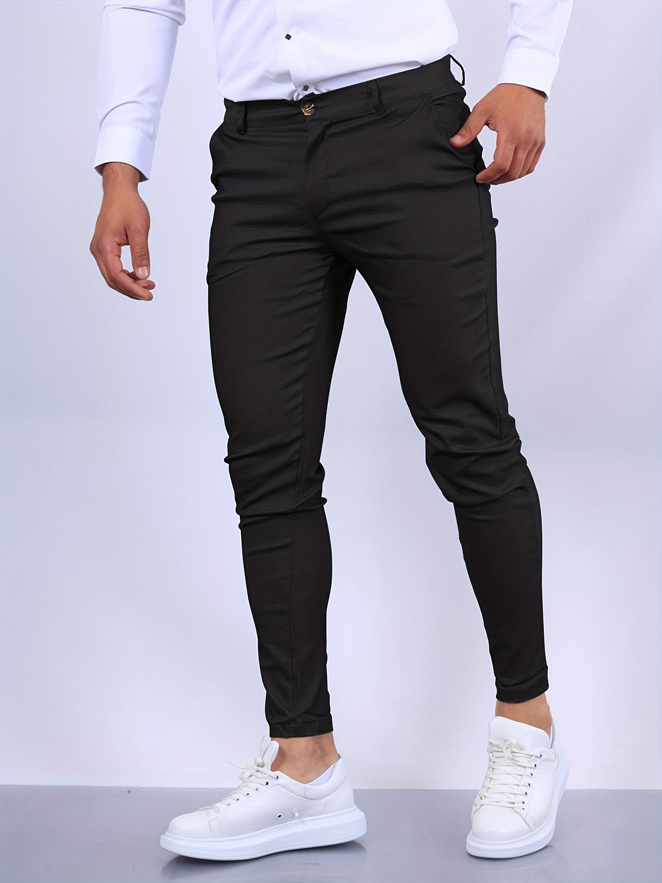 Slim fit elegantní kalhoty pánské