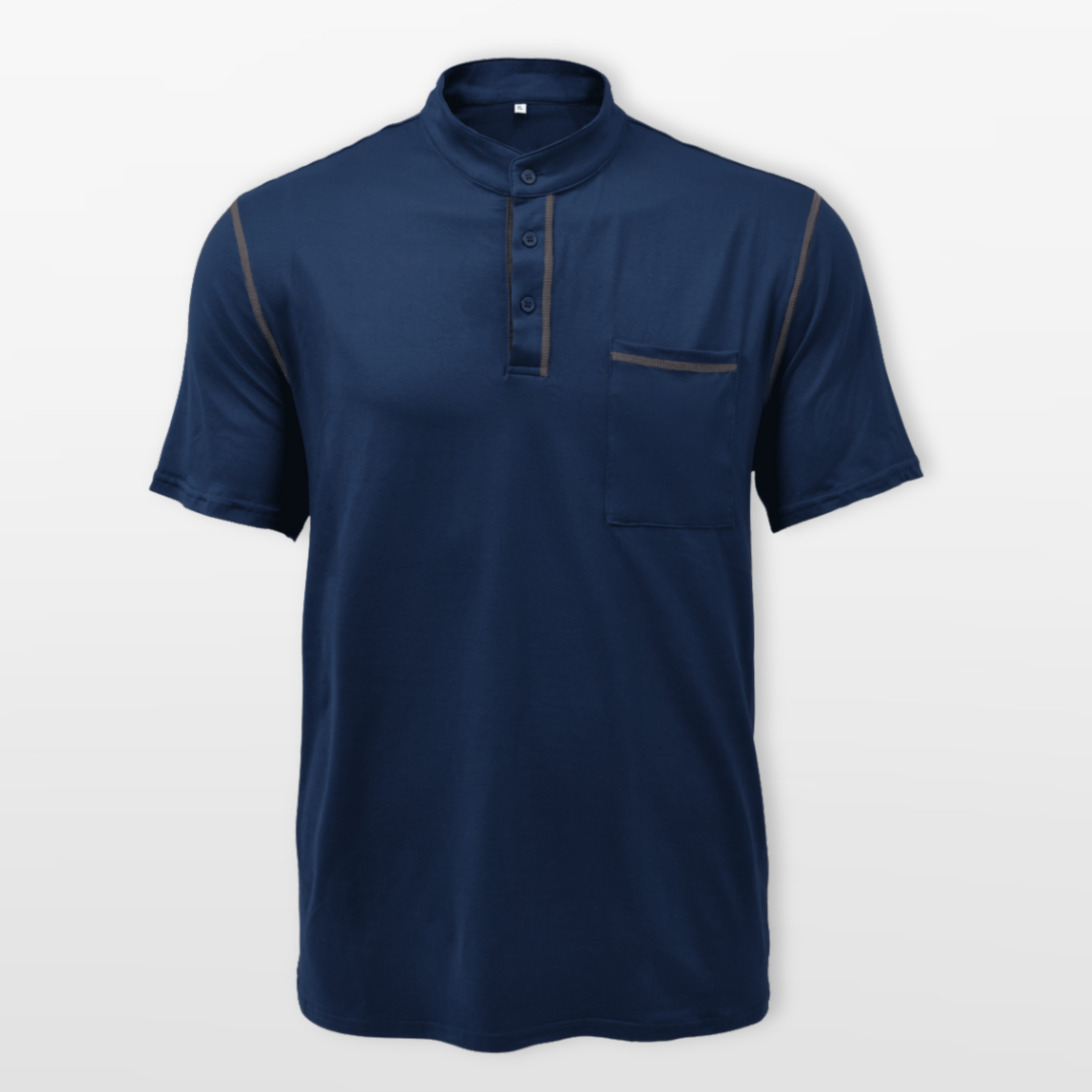 T-Shirt Henley Slim Fit Męski