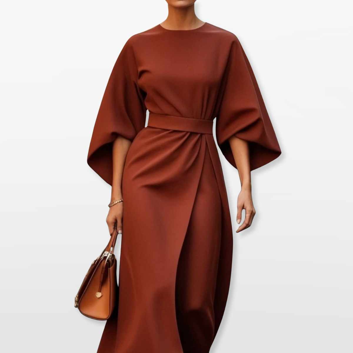 Damska Sukienka Midi Elegancka Minimalistyczna