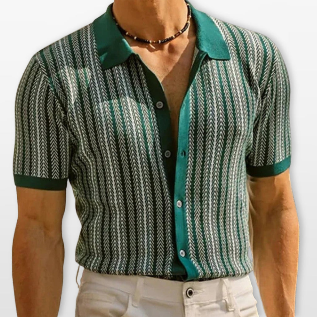 Polo Wzorzyste Slim Fit Męskie