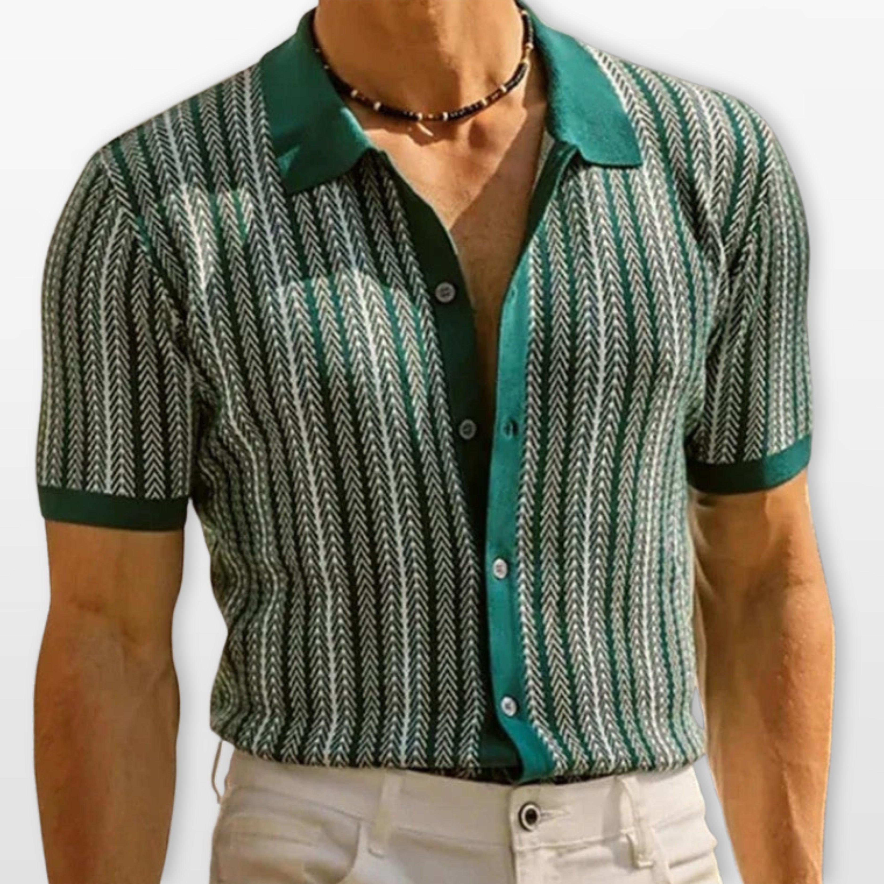 Polo Wzorzyste Slim Fit Męskie