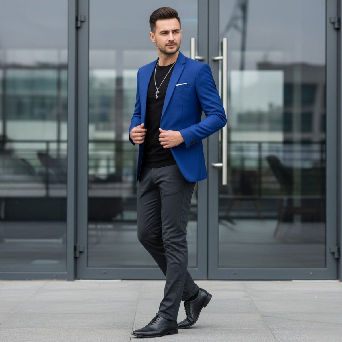 Elegantné priliehavé pánske sako