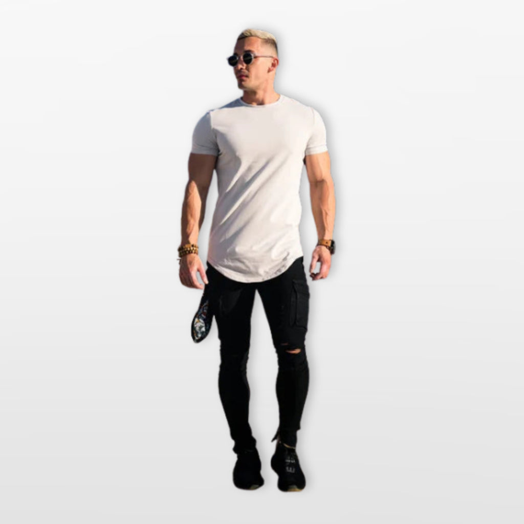 T-Shirt Slim Fit Ze Streczem Oddychający Męski
