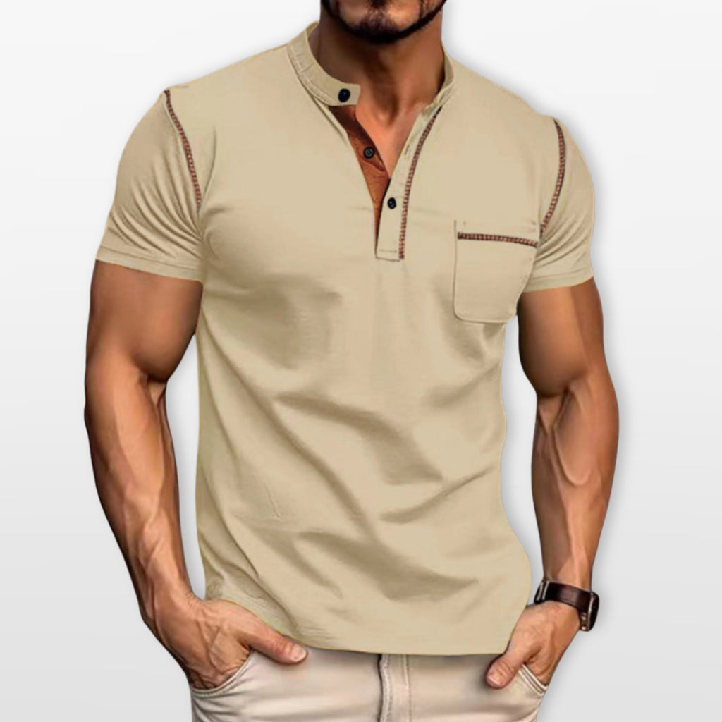 Męska Koszulka Polo Dopasowana Styl Henley