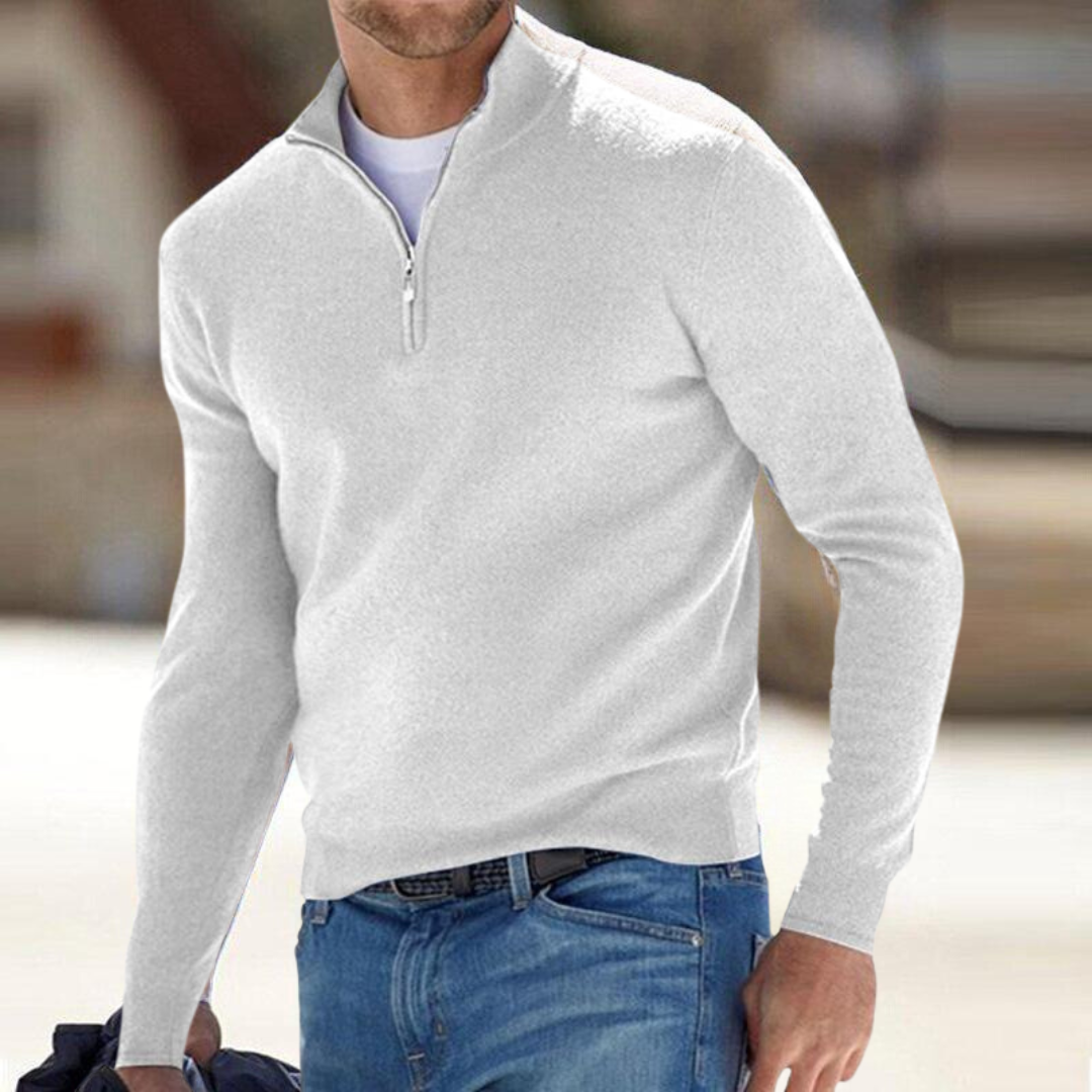Sweter Ze Stójką i Krótkim Zamkiem Męski