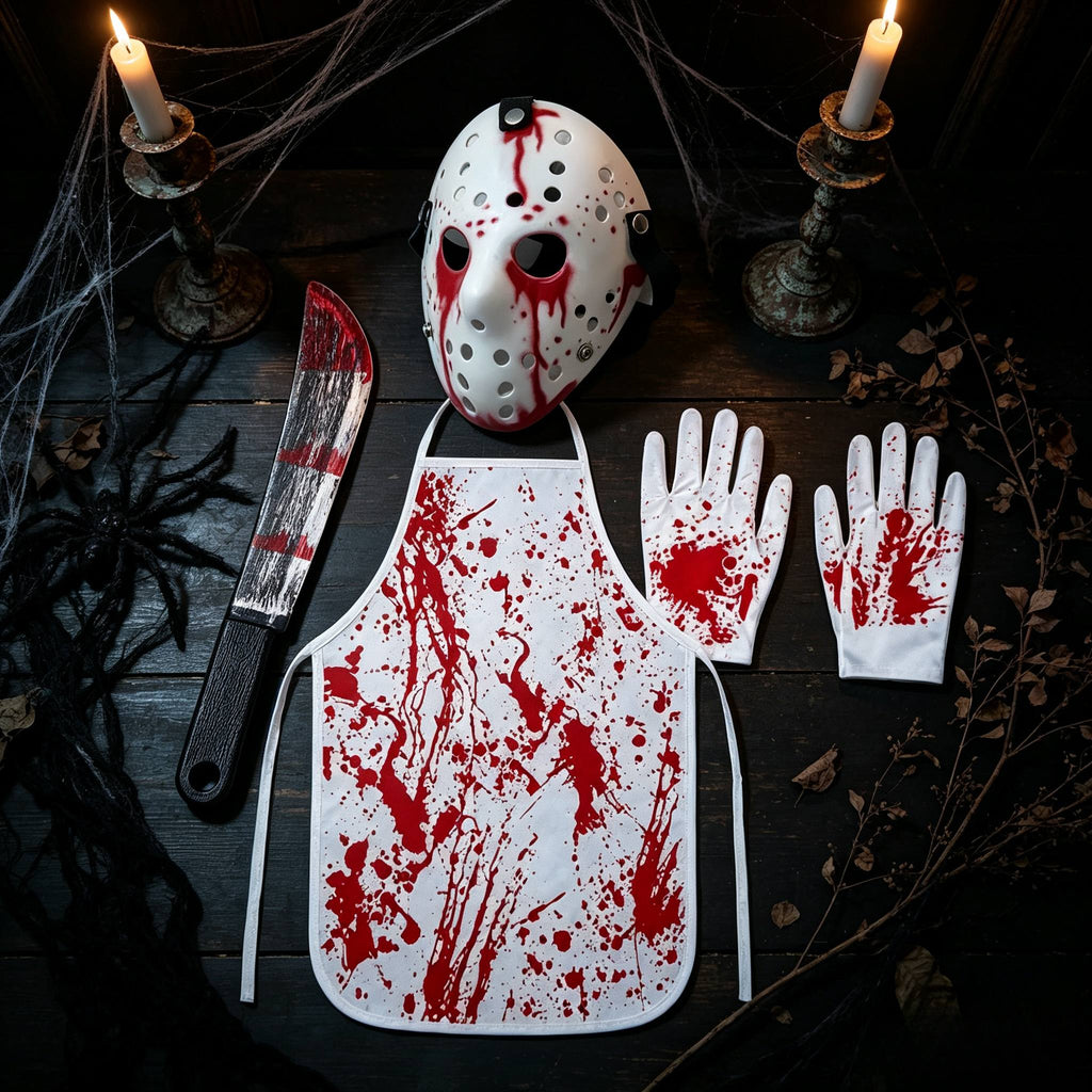 Kostium Rzeźnika Halloween z Fartuchem Męski