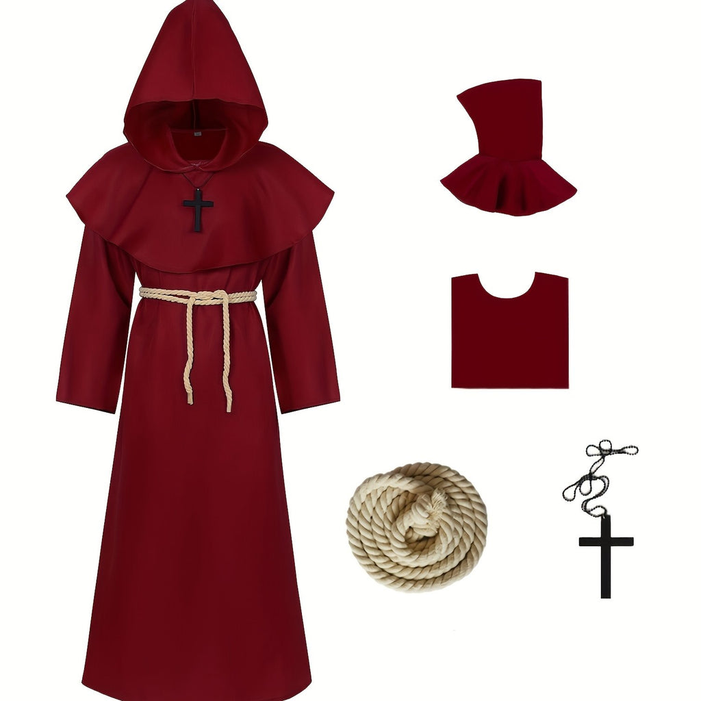 Kostium Halloween Mnicha z Kapturem Męski