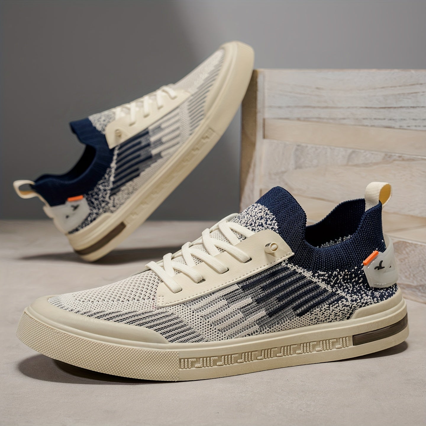 Sneakersy Dzianinowe Casual Męskie